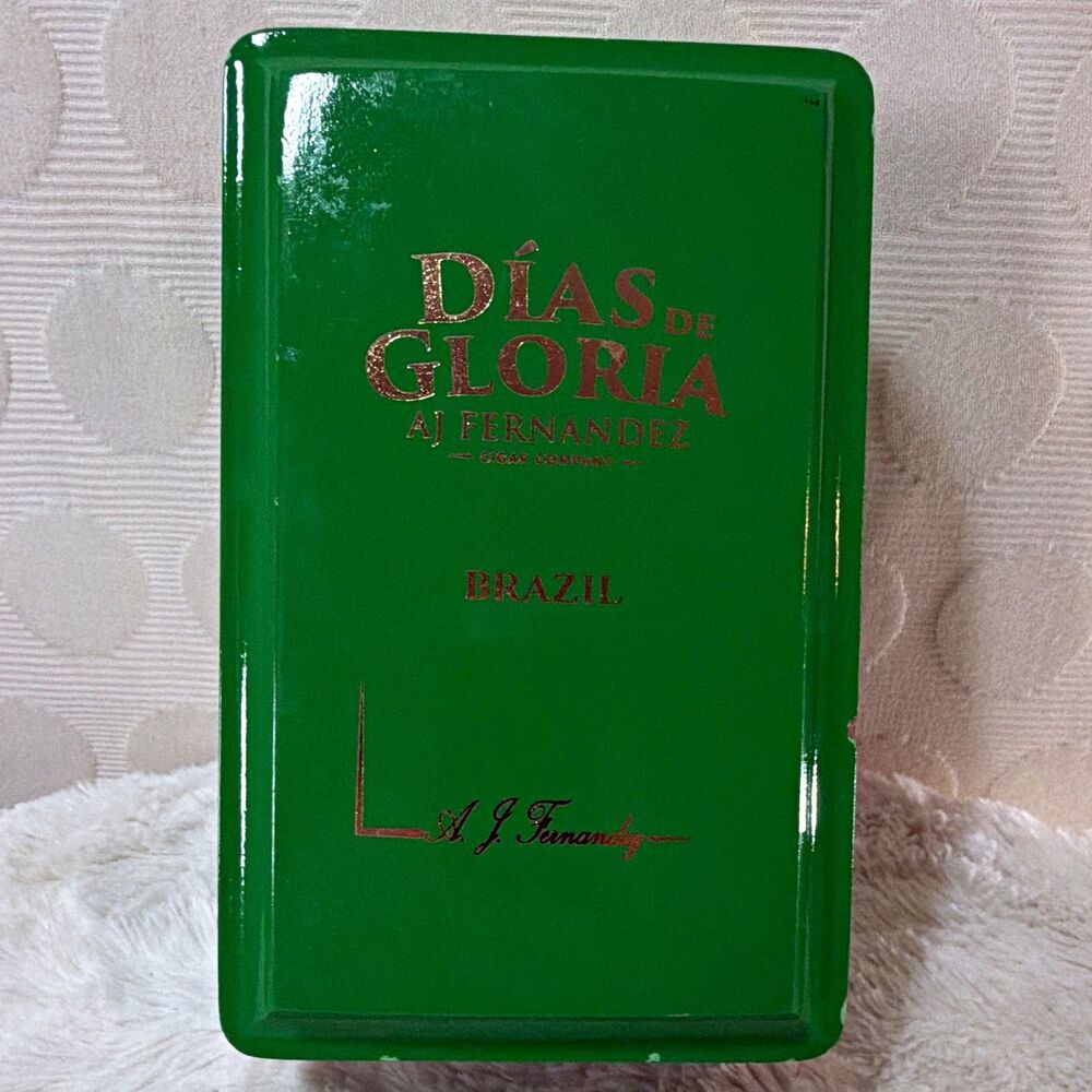 A.J. Fernandez Dias de Gloria Brazil Empty Green Wooden Cigar Box